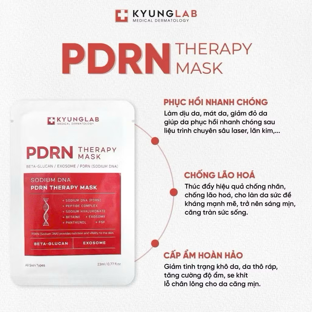 [Lẻ 1 miếng] MẶT NẠ PDRN Kyunglab PDRN Therapy Mask làm dịu, phục hồi và chống lão hoá cho da