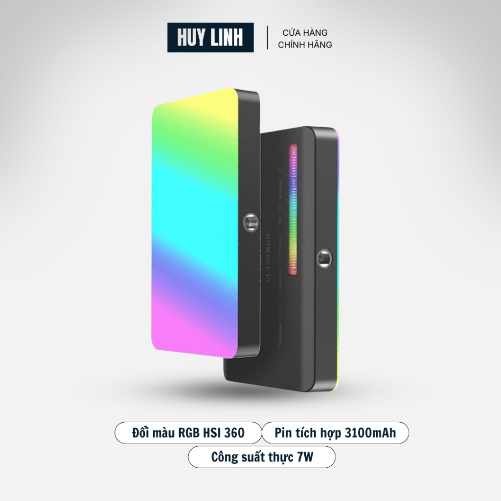 Ulanzi VL120 RGB Đèn Led mini với 20 hiệu ứng ánh sáng kèm Silicon mềm tản sáng chính hãng