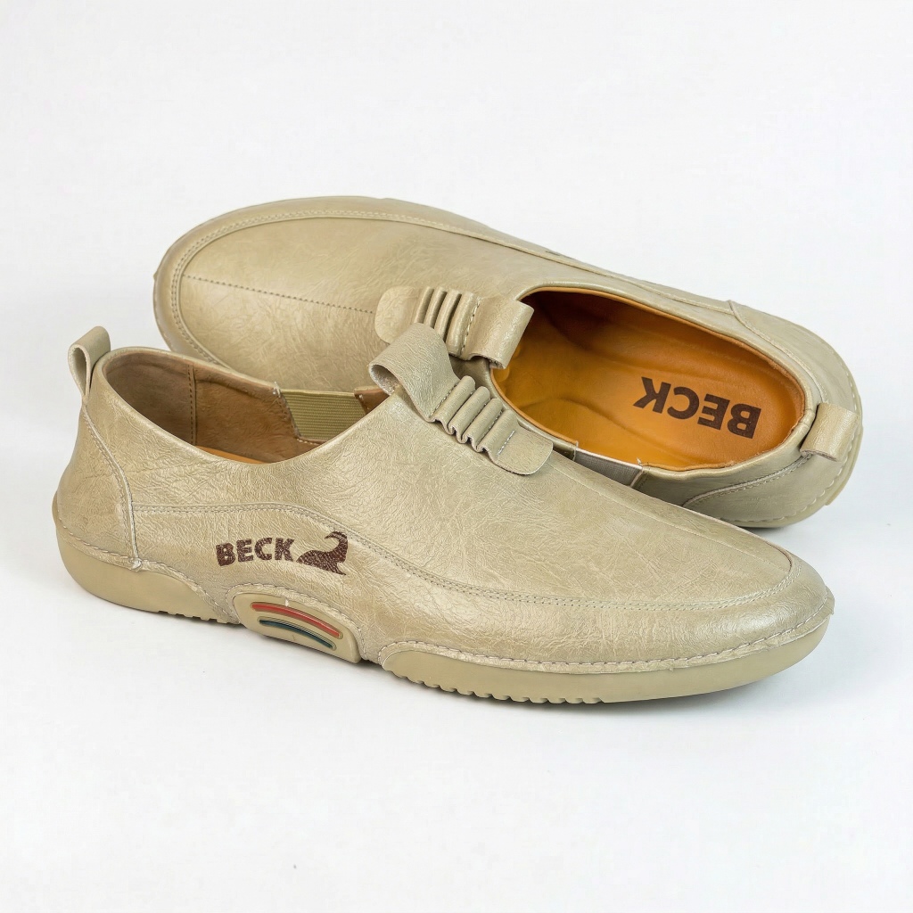 Giày da nam boy phố trẻ trung cao cấp, giầy lười chụp kỉ yếu đế cao du non mềm đúc nguyên khối khâu chắc chắn BERUNO g61