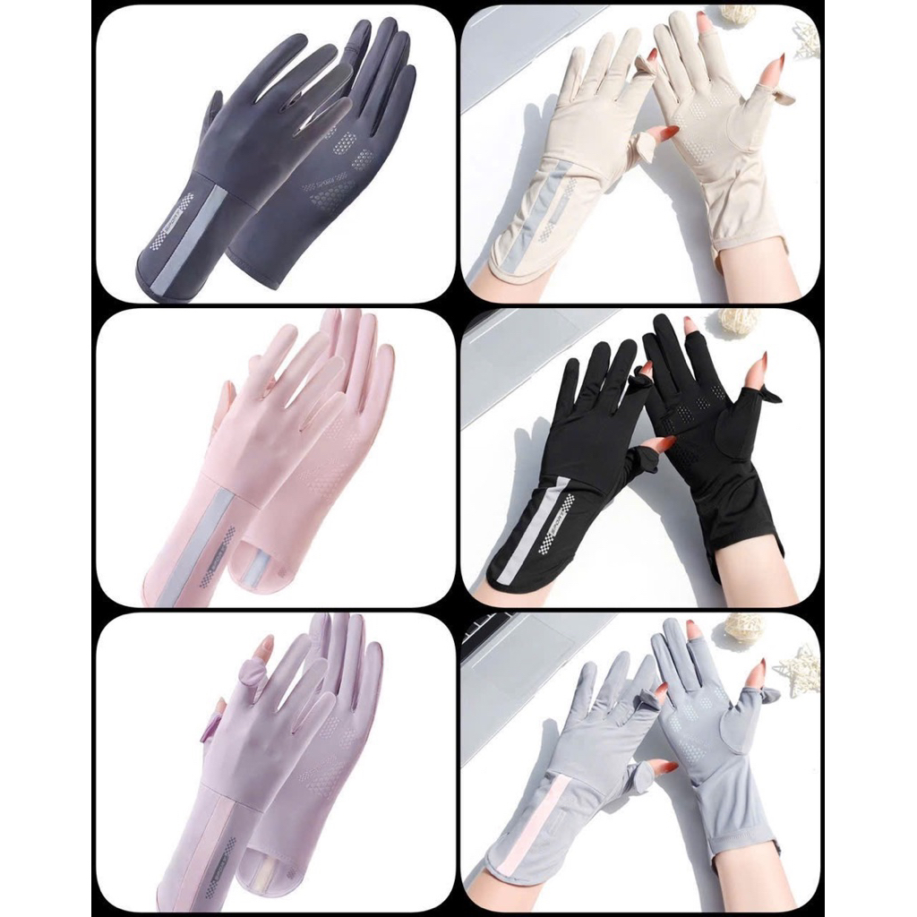 Bao Tay Nữ Chống Nắng UV Mát Lạnh Đệm Silicon Chống Tuột Upper You, Mở Đầu Ngón Tay - GLF01