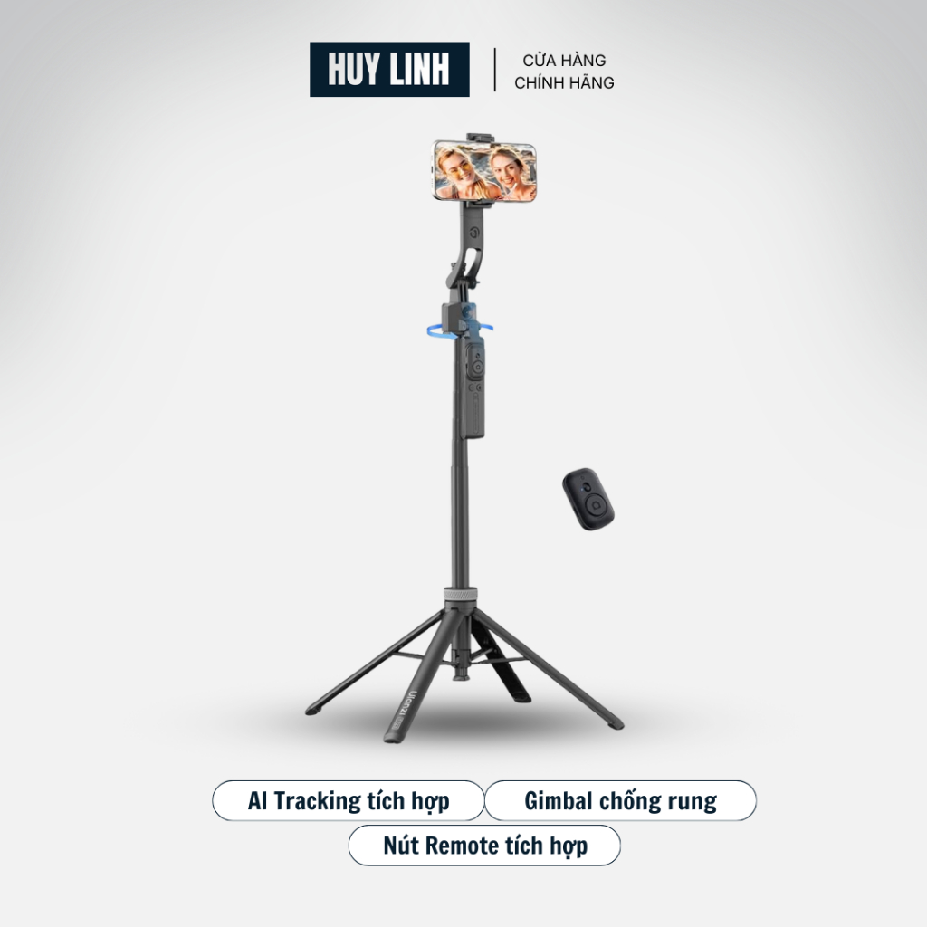 Ulanzi TT23 gậy Selfie kiêm Tripod Auto-Tracking chân máy tự bung chiều cao lên tới 163cm chính hãng