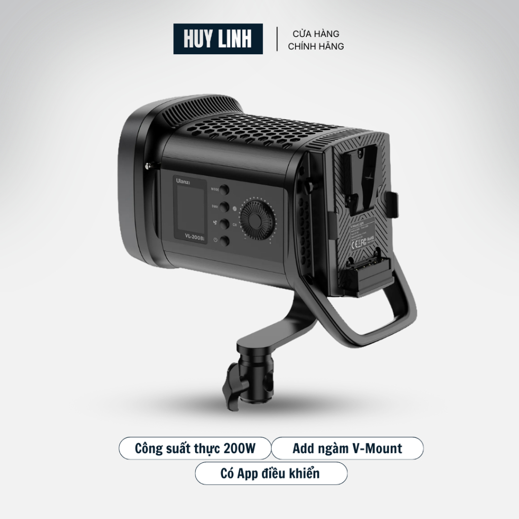 Ulanzi VL-200 Bi Đèn Led Cob Bi-Color công suất 200W 6500K App Remote CRI95 chính hãng