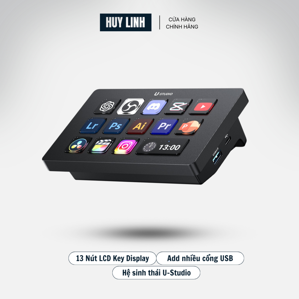 Stream Deck Ulanzi D200H Tich hợp 13 phím Macro chức năng cao cấp chính hãng