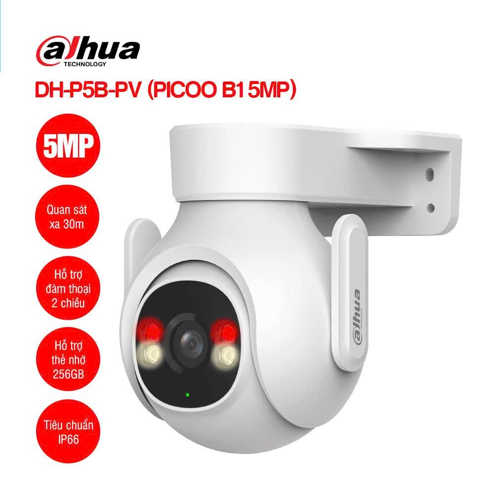 Camera Wifi Dahua Picoo B1 3MP/5MP DH-P3B-PV / DH-P5B-PV – Camera Ngoài Trời Quay Quét 360°, Đàm Tho