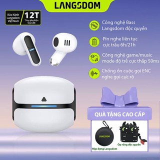 Tai Nghe Bluetooth Gaming Langsdom Theta, Bass trầm ấm, độ trễ cực thấp 50ms, Pin tổng 21h, míc ENC