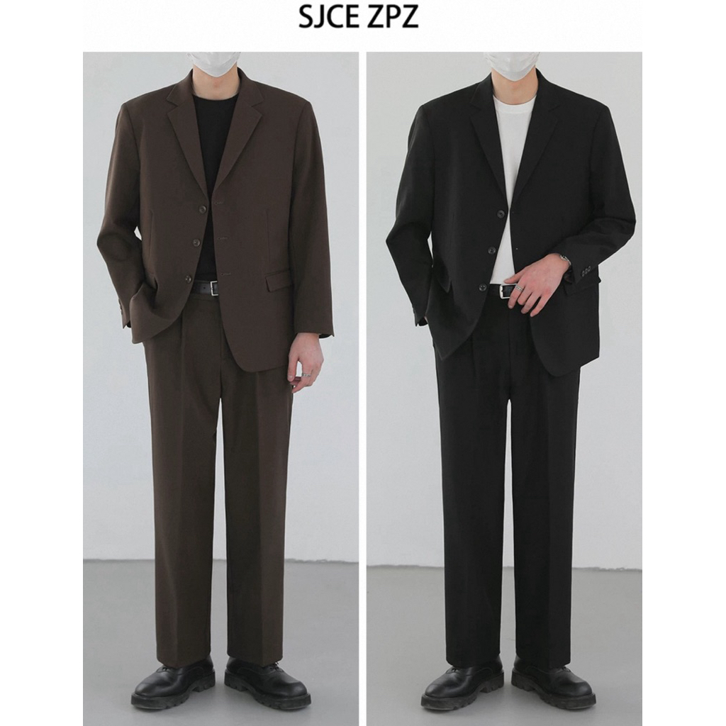 Áo Blazer Nam Cổ Bẻ Form Boxy Vai Trễ - Áo Khoác Suit Jacket Tối Giản Style Clean-Fit Hàn Quốc Hack 