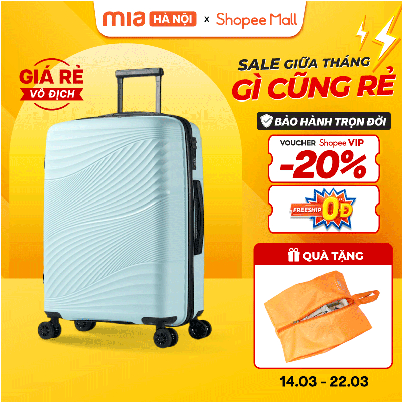 [HOT DEAL] Vali Kéo MIA Du Lịch ZENI - Size 19/24/28 Inch, Nhựa PP Hạn Chế Bể Vỡ, Khoá Số, Bảo Hành Trọn Đời