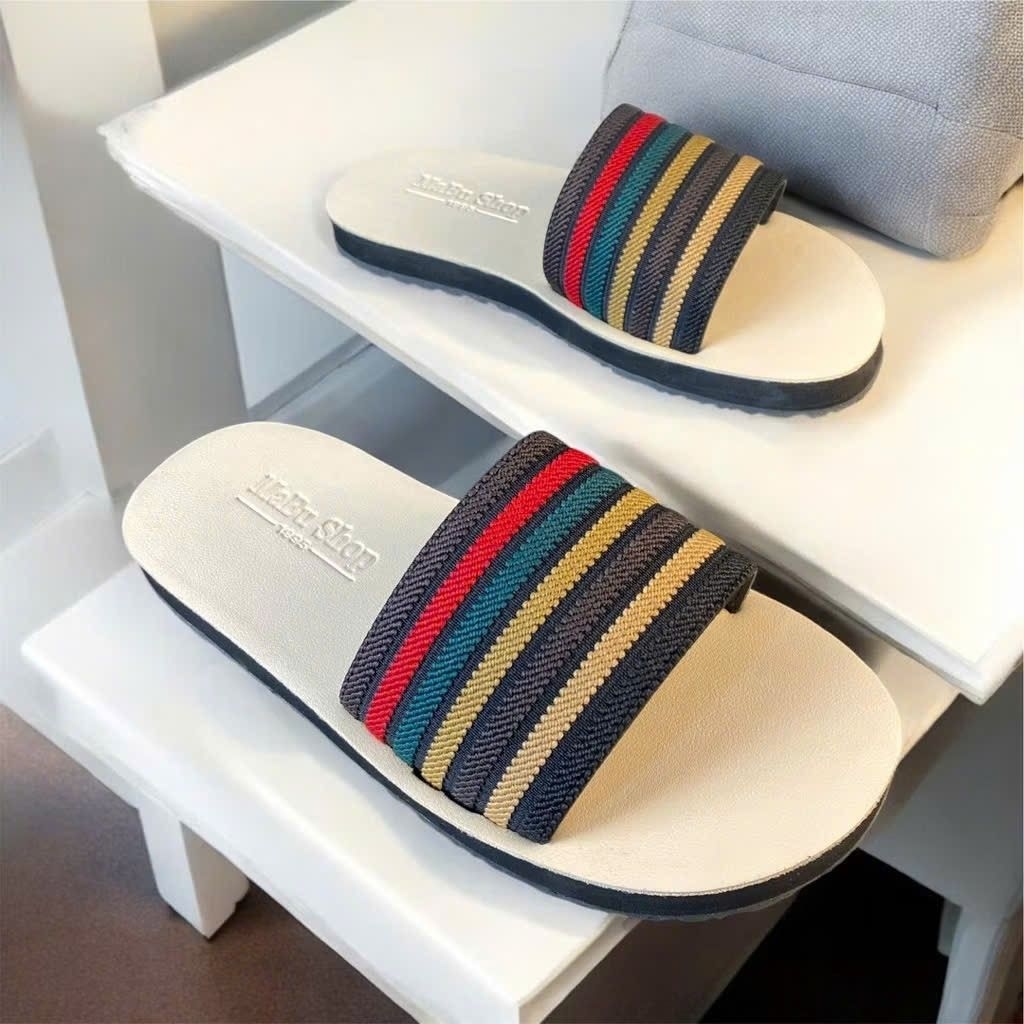 Dép Nam _nữ quai ngan 7 màu nền _ trắng+đen