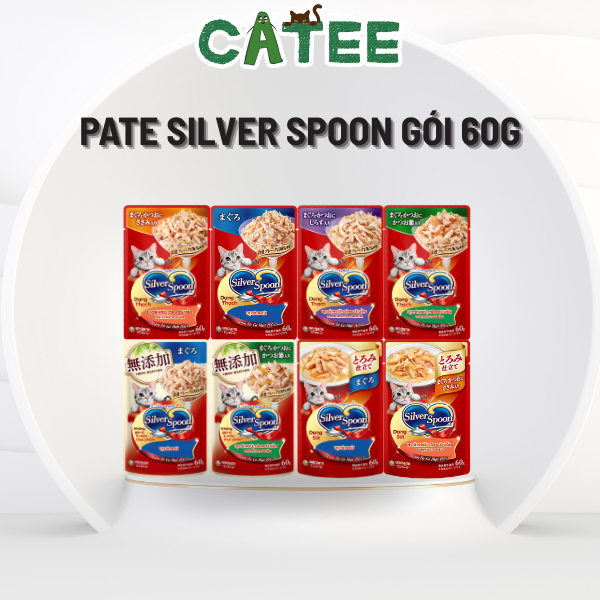 (Combo 14 Tặng 2) Pate Cho Mèo Silver Spoon Thái Lan Gói 60g