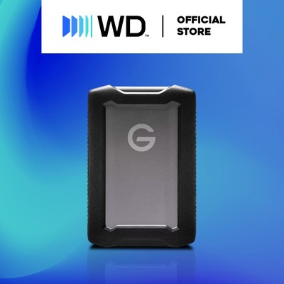 Ổ cứng di động Western Digital G-drive ArmorATD usb-C, lưu video 4K/8K, chống bụi, chống nước IP54, chống va đập 1000Ibs