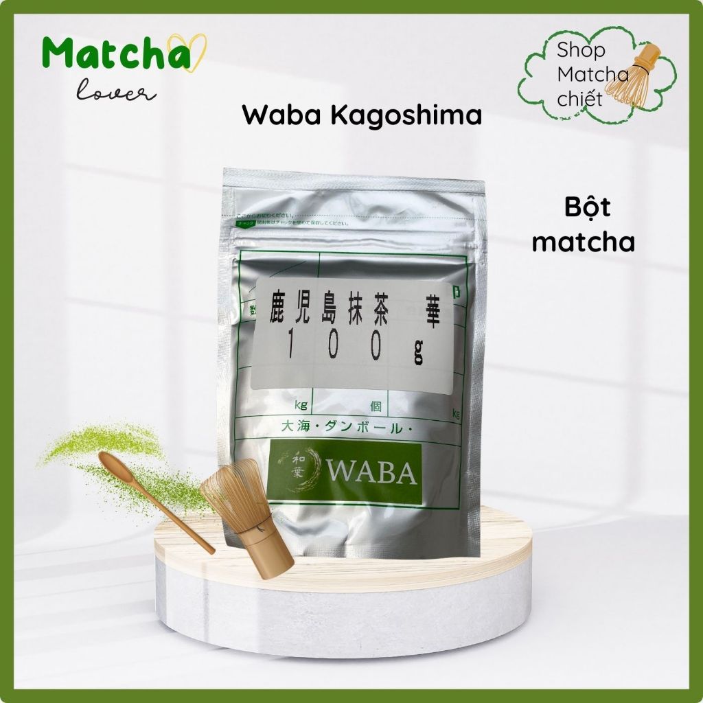 Bột matcha Kagoshima waba, matcha dành cho người mới, thơm hạt, hương hoa không đắng chát