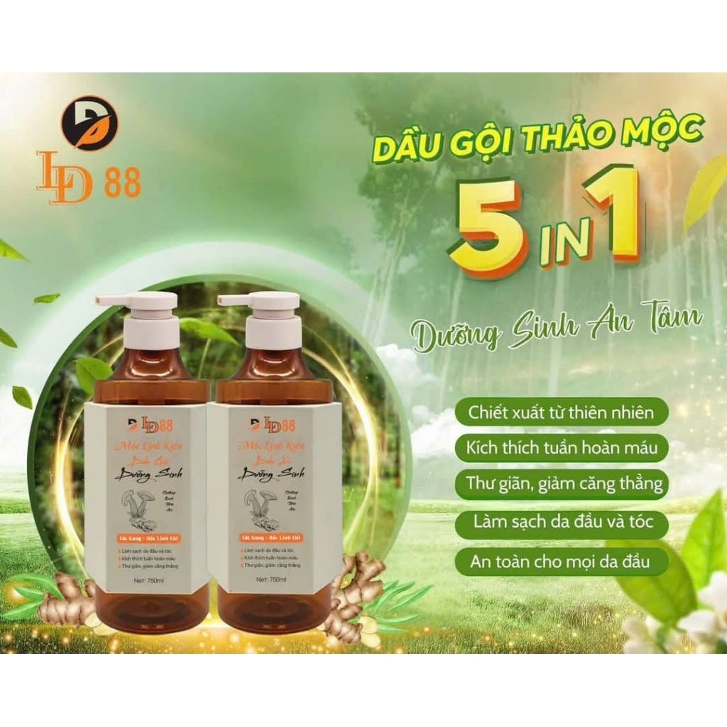 GỘI XẢ THẢO DƯỢC DƯỠNG SINH LD88 MỘC LINH KIỀU [ Cả cặp]