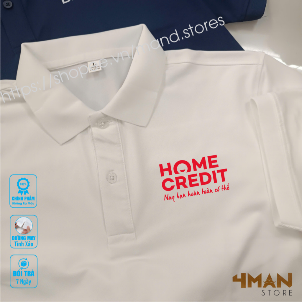 Áo thun Polo HOME CREDIT - Nay bạn hoàn toàn có thể - Vải Cá sấu CVC Cao Cấp Dày mịn - 4man Store