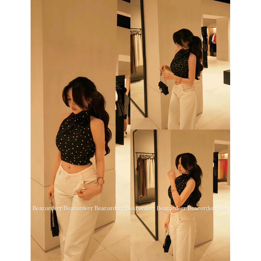 𝐁𝐲 𝟐𝟓 𝐬𝐭𝐮𝐝𝐢𝐨 ÁO CỔ YẾM CHẤM BI