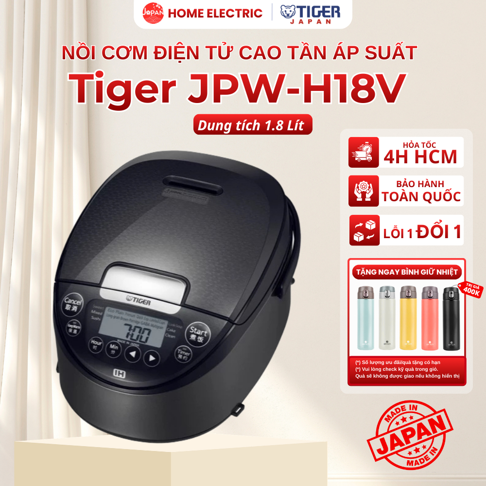 Nồi Cơm Điện Cao Tần IH Tiger JPW-H18V, Dung tích 1.8 Lít
