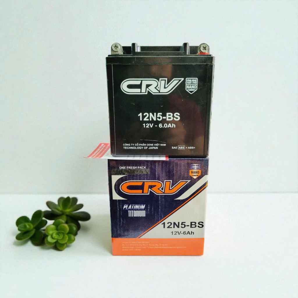BÌNH CRV- 12V-6AH XE DREAM/WAVE CŨ/SIRIUS XANG CƠ- CÔNG NGHỆ NHẬT
