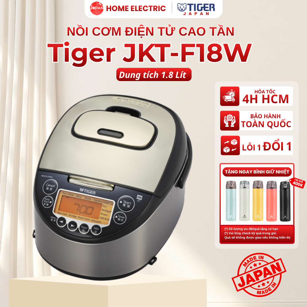 Nồi Cơm Điện Cao Tần IH Tiger JKT-F18W, Dung tích 1.8 lít