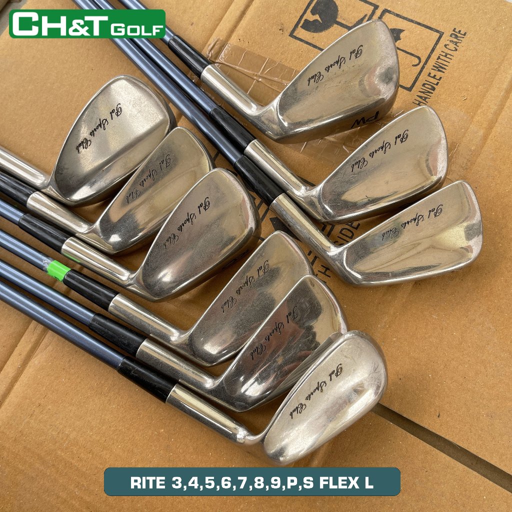Bộ gậy golf sắt Nữ Rite 9 cây 3,4,5,6,7,8,9,SW,AW,PW Flex L sáng đẹp nguyên bản nhập khẩu nhật