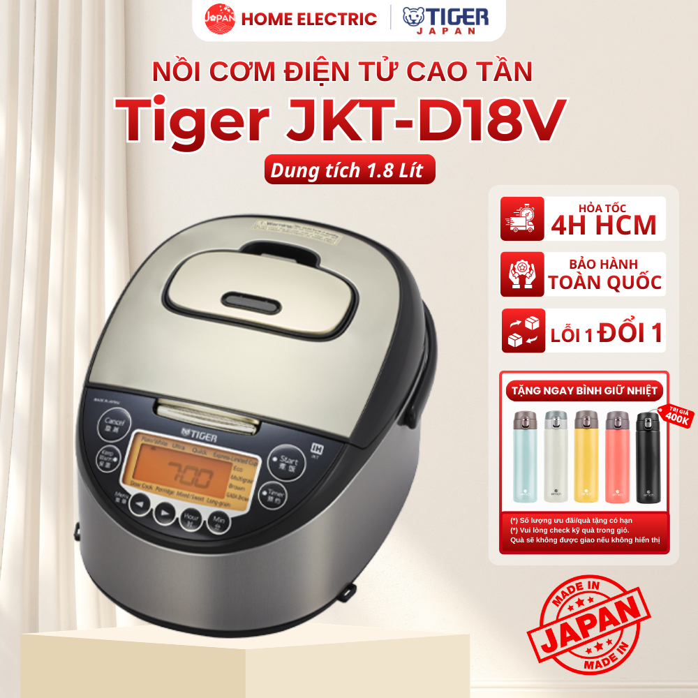 Nồi Cơm Điên Cao Tần IH Tiger JKT-D18V, Dung tích 1.8 Lít