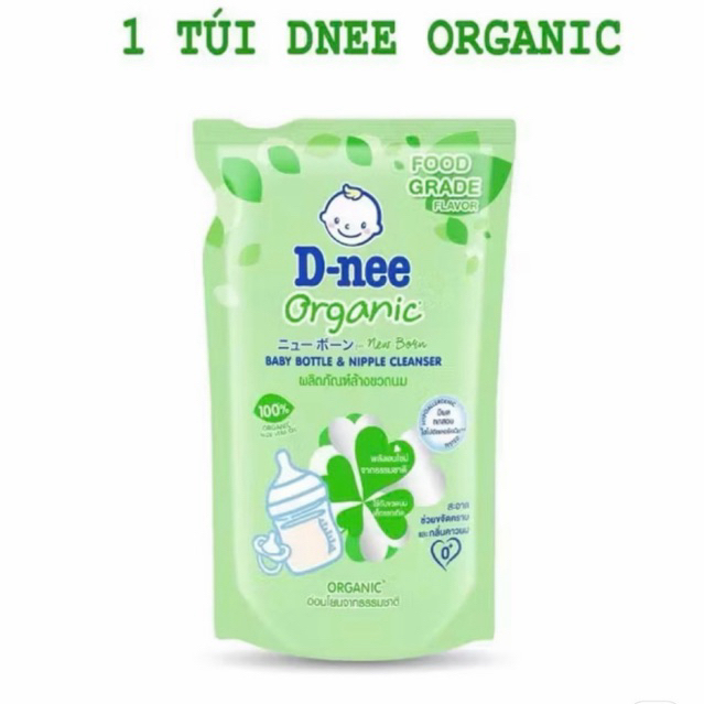 Combo 2 túi nước rửa bình sữa Dnee Organic (dung tích 550ml)