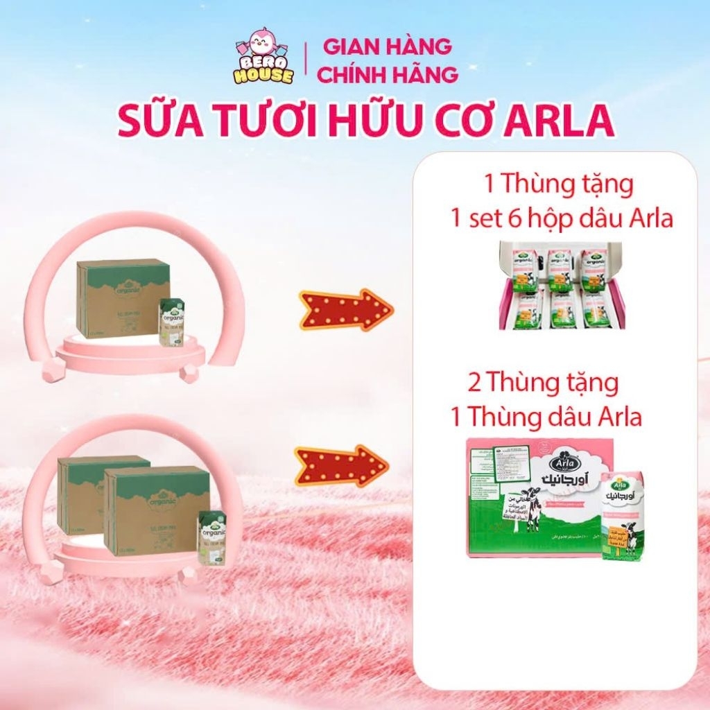 [Tặng set 6 dâu 6/26] Sữa tươi hữu cơ Arla Organic 200ml