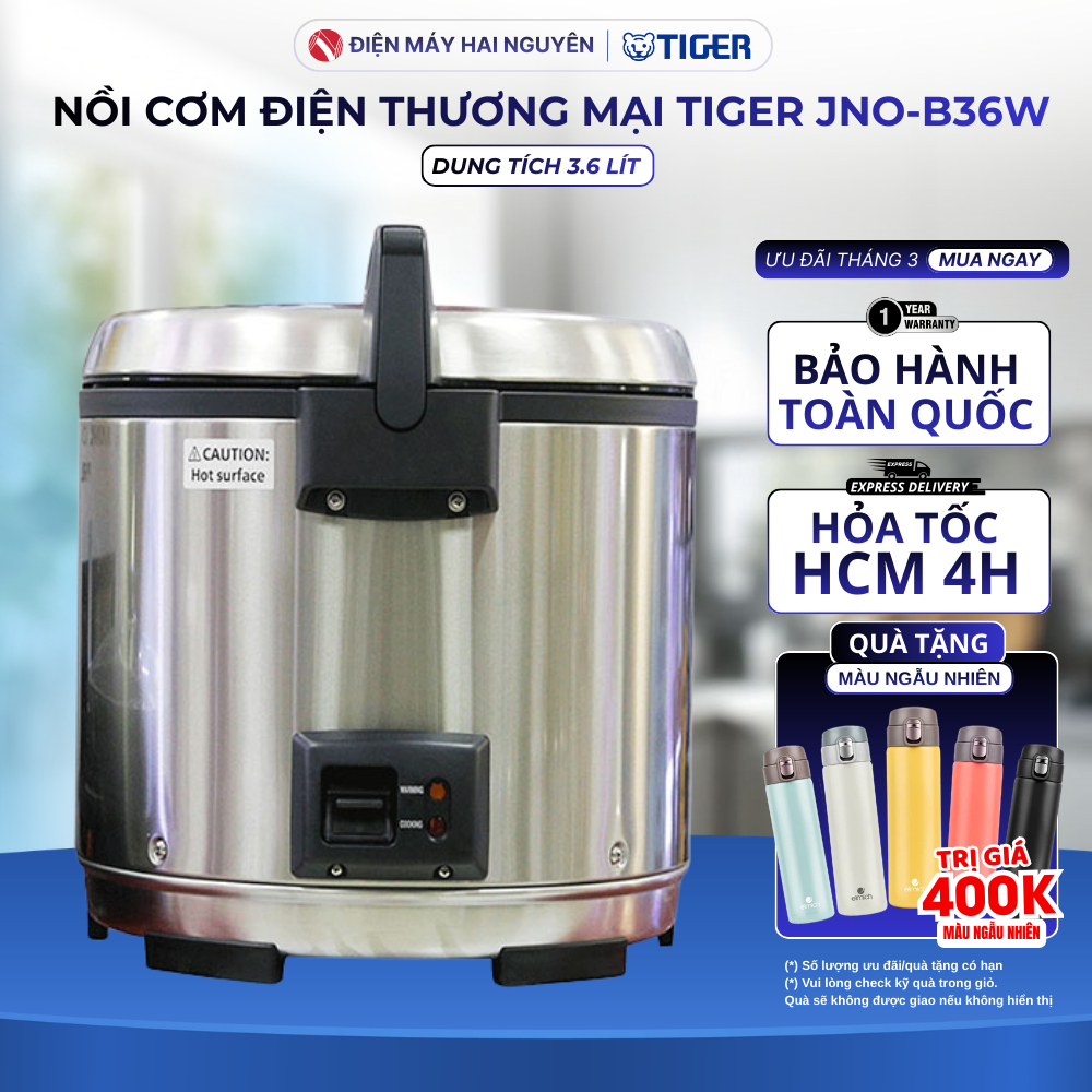 Nồi Cơm Điện Thương Mại Tiger JNO-B36W, Dung tích 3.6L
