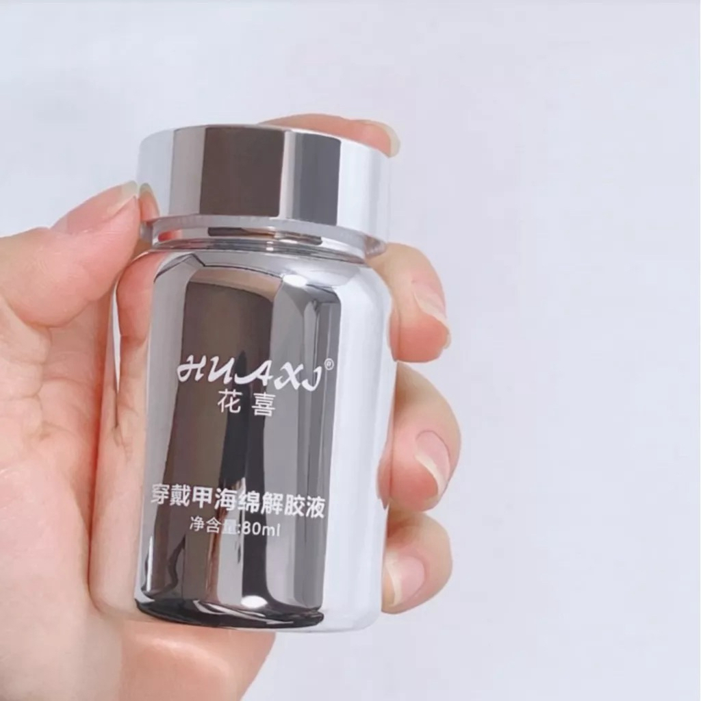 Nước tháo móng úp Huaxi 80ml tháo móng úp nhanh và tiện lợi dễ dàng sử dụng