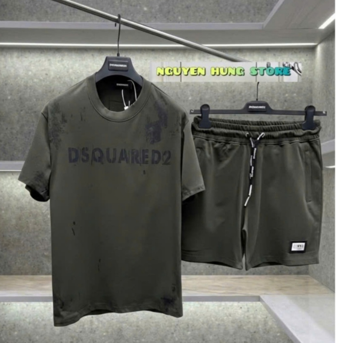 Bộ Cộc Nam Thun DS&Q Rêu Siêu Đẹp Nét Keng Chất - Đồ Bộ Nam Siêu Rẻ Chất Cotton 4 chiều mát mẻ mẫu Top Trend