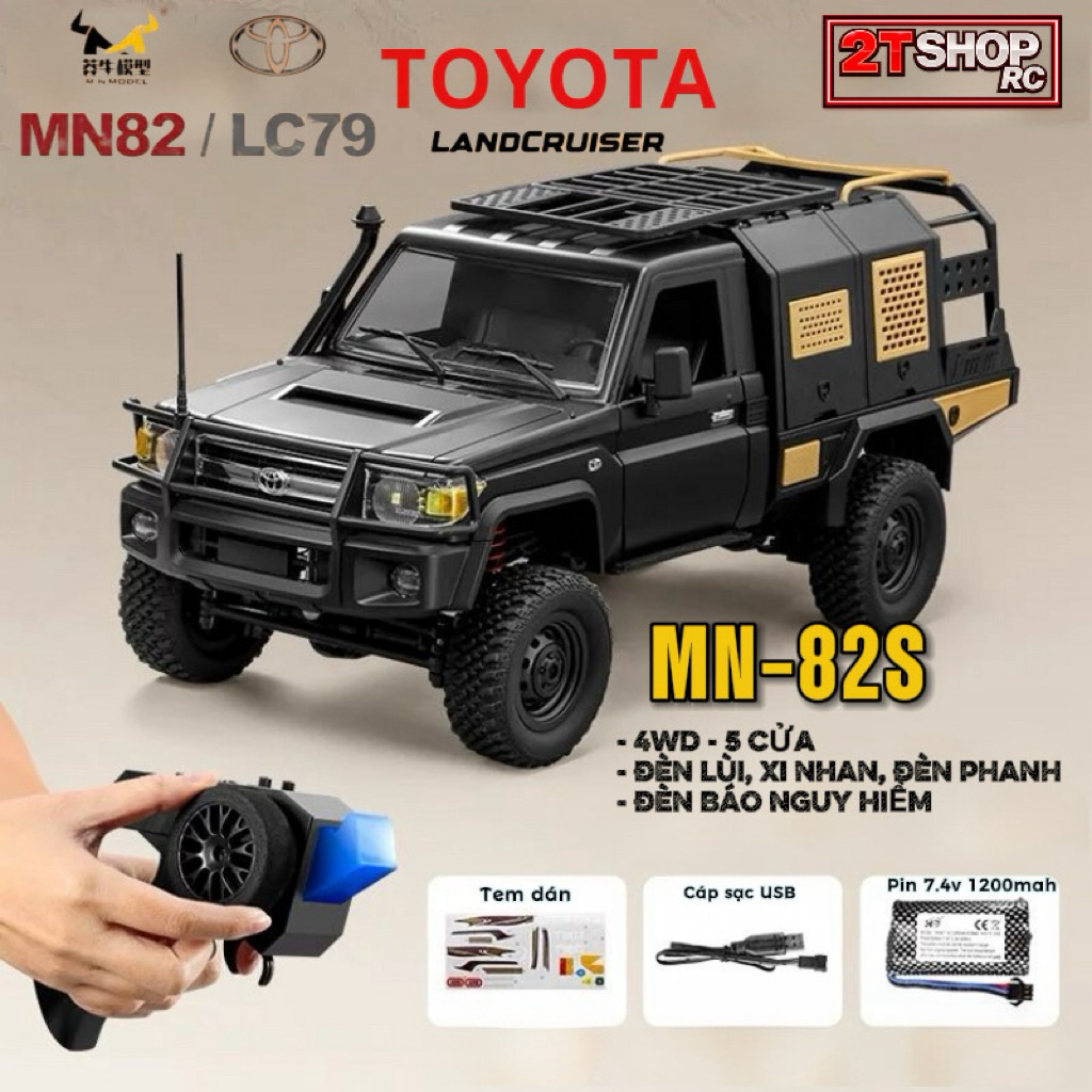 Xe Điều Khiểm MN-82S Land Cruiser LC79 1:12 RC Crawler – Bản Nâng Cấp Mới - Có Điều Tốc- Đánh Lái Se