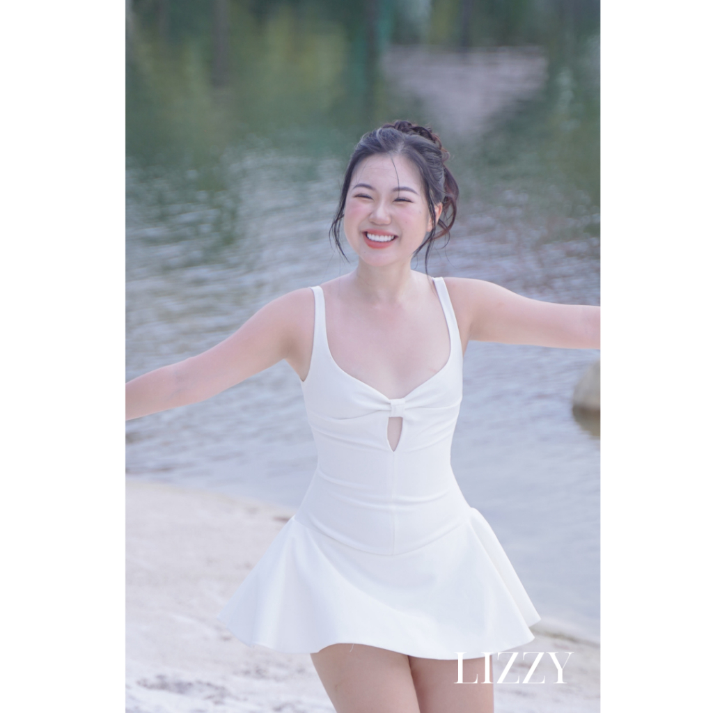 LIZZY - Pure Dress đầm cổ nơ chân váy xòe sang chảnh phù hợp đi chơi