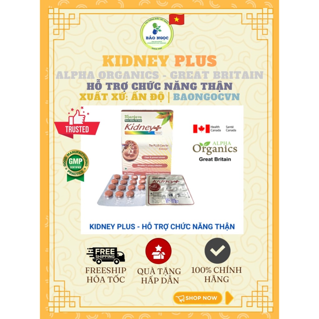[HOẢ TỐC][MUA 2 TẶNG 1] Kidney Plus – Tăng Cường Chức Năng Thận Từ 6 Loại Thảo Dược Châu Âu Nhập Khẩ