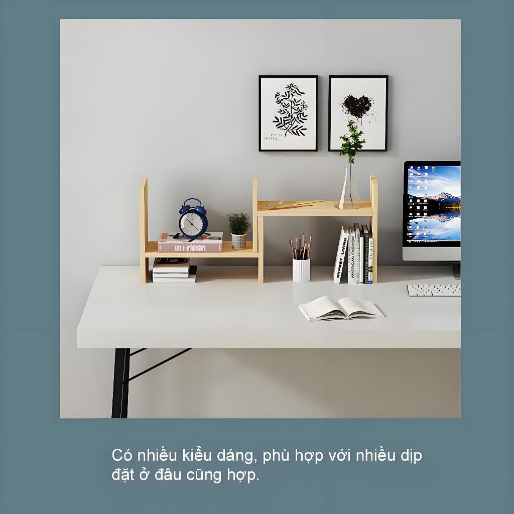 FASO Giá sách để bàn hai tầng có thể kéo dài đặt trên bàn làm việc giúp tiết kiệm không gian | BigBuy360 - bigbuy360.vn