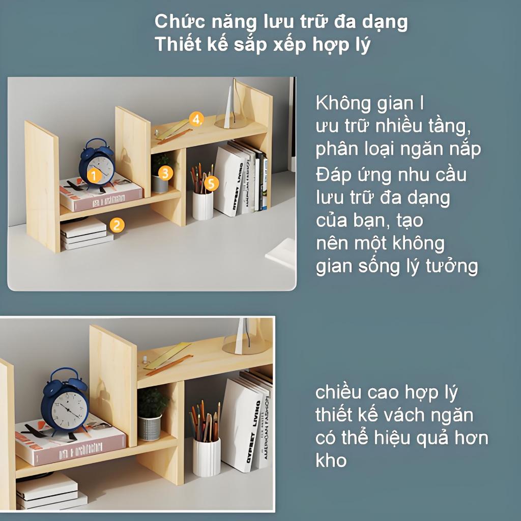 FASO Giá sách để bàn hai tầng có thể kéo dài đặt trên bàn làm việc giúp tiết kiệm không gian | BigBuy360 - bigbuy360.vn