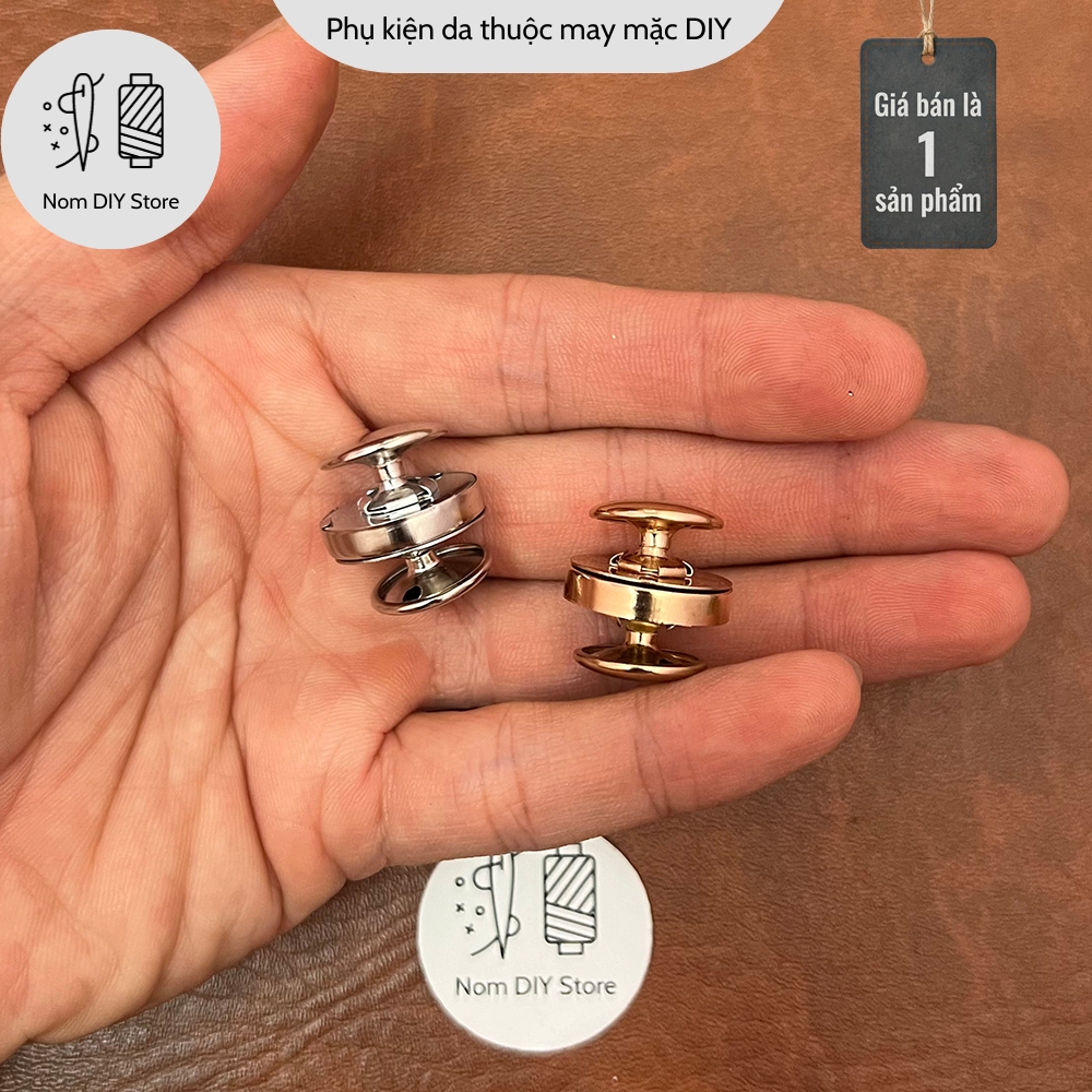 Nút Gài Nam Châm 2 Mặt Tán Ive 15mm Phụ Liệu Vật Tư Cụ May Gia Công Đồ Da Túi Xách Bóp Ví Giỏ Balo Thủ Công Handmade Diy