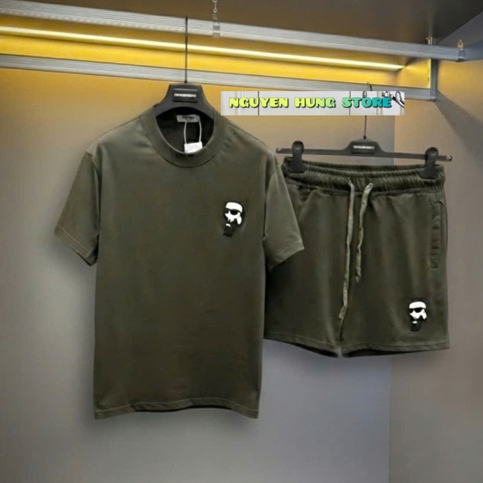 Bộ Cộc Tay Nỉ THun FE#Dii Rêu Green Hè Nam Siêu Đẹp - Set Hè thun Nam Boy Phố Xanh LÁ Cực Rẻ Siêu Nét Chất lượng