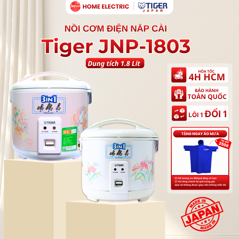 Nồi Cơm Điện Tiger JNP-1803, Dung tích 1.8 Lít