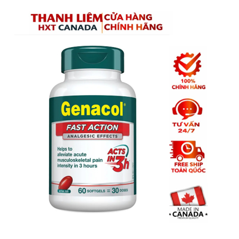 Genacol Fast Action 60 Viên – Collagen AminoLock Giảm Đau Xương Khớp Nhanh, Hỗ Trợ Thoái Hóa Khớp