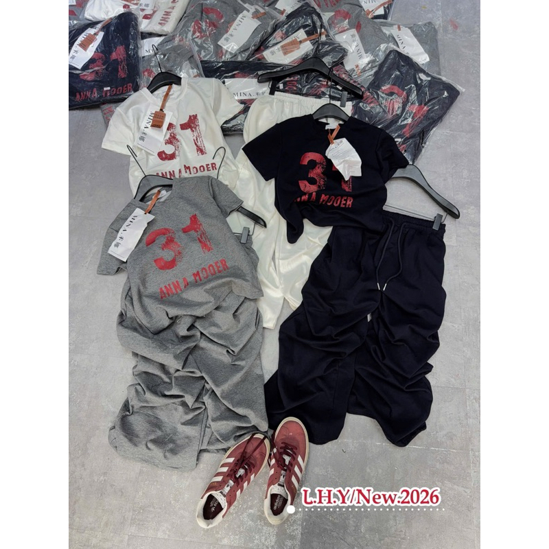 Set bộ quần dài ống rộng áo cộc tay số 31 hàng QCCC chuẩn LHY studio