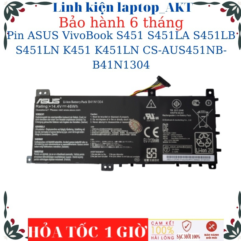Sạc Pin Laptop ASUS VivoBook S451 S451LA S451LB S451LN K451 K451L K451LA K451LB K451LN CS-AUS451NB  