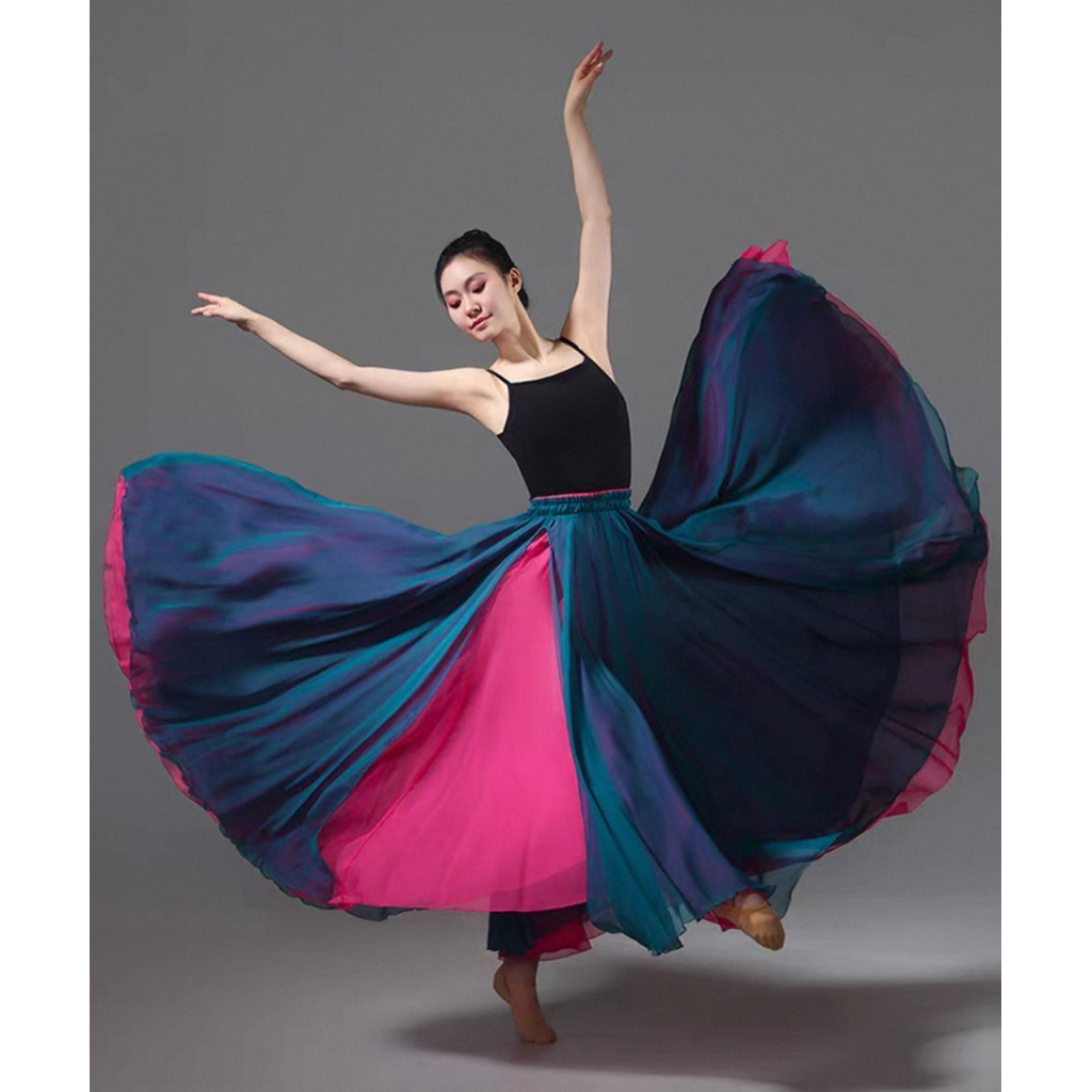 Chân váy múa 2 lớp xoè rộng 720 độ/Chân váy biểu diễn thời trang