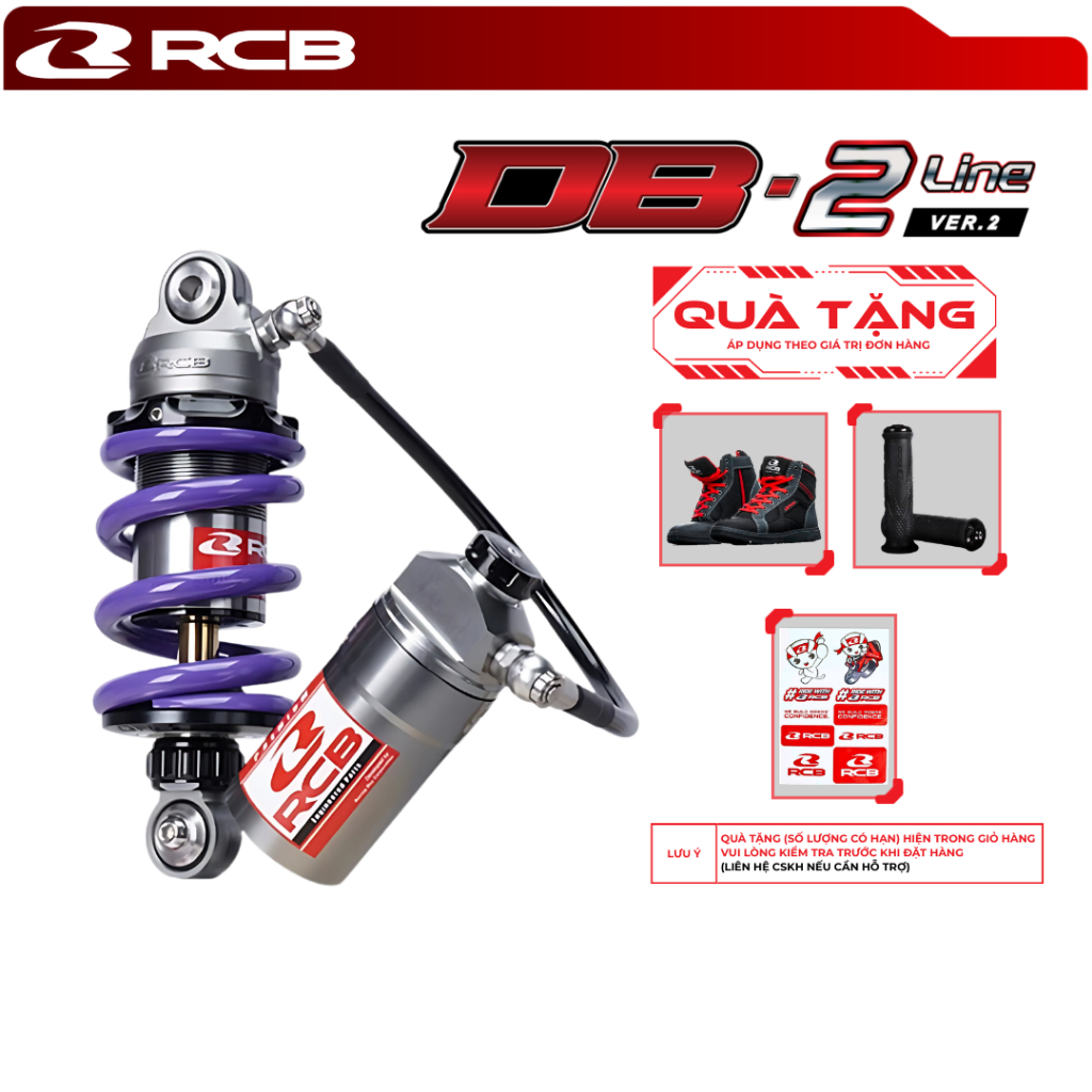 Phuộc Đơn RCB DB2 Line V2 Gắn Exciter 135/150, Winner X/150, Belang – Giảm Chấn Êm