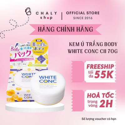 Kem White Conc Whitening Body Pack CII dưỡng ủ trắng toàn thân 70g Nhật Bản