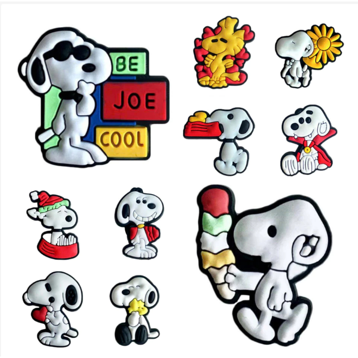 SET 10 CHARM SNOOPY  GẮN DÉP - CHÚ CHÓ SNOOPY SIÊU DỄ THƯƠNG