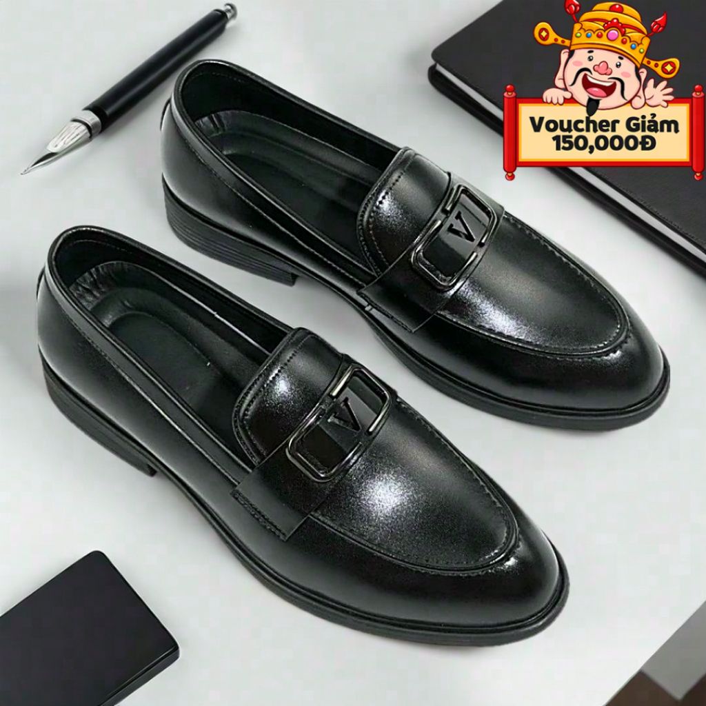 Giày Lười Nam, Giày Tây Nam Công Sở Đế Cao 4.5 cm,G12 Giày Thiết Kế Chuẩn Form Bền và Êm Đủ Size 38 - 43 , BH 12 Tháng