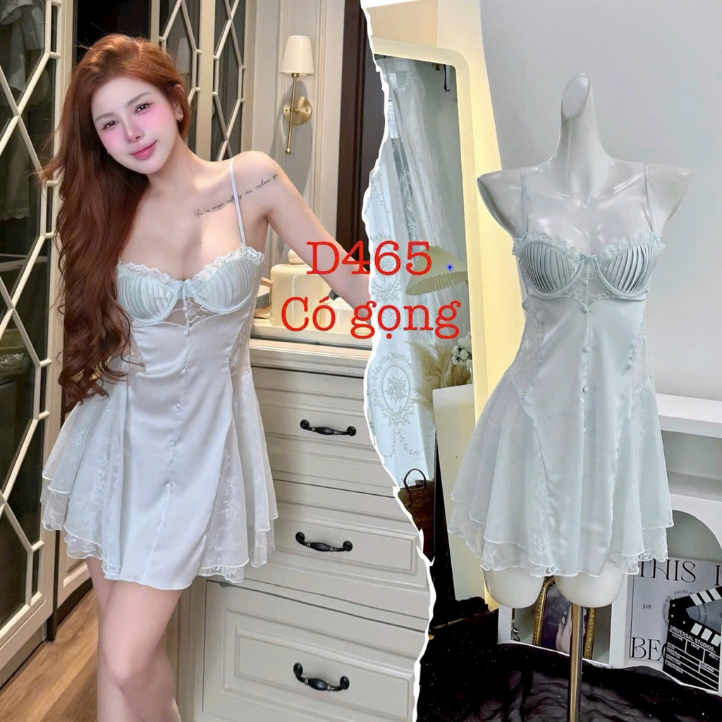 [Hỏa Tốc-HCM] Hàng QC❤Váy ngủ  lụa Quảng Châu cao cấp D465