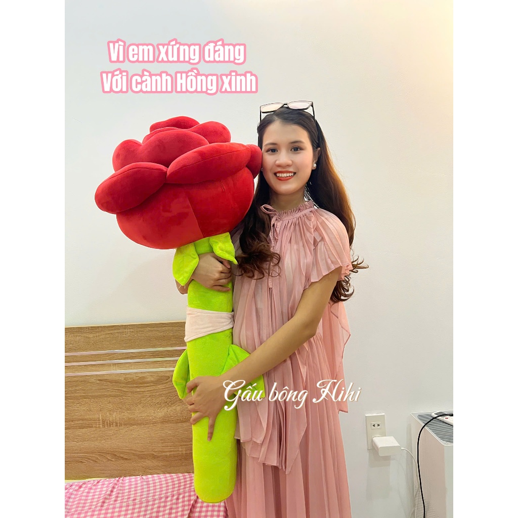 Gấu Bông Hoa Hồng Đỏ Khổng Lồ size 45cm,50cm,95cm Quà Tặng bạn Gái siêu xinh dịp lễ Tặng 1 Bông Hồng Thay Ngàn Lời Yêu