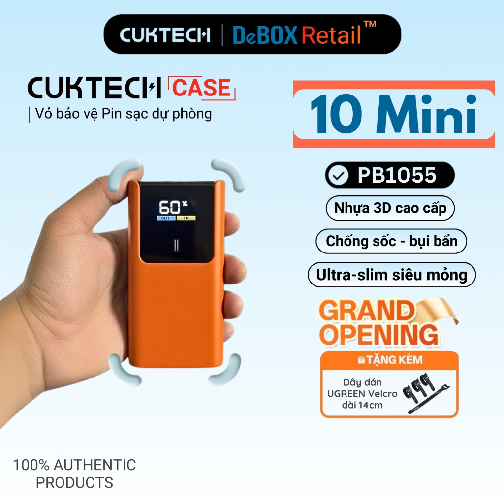 Vỏ Bảo Vệ Sạc Dự Phòng Cuktech 10 Mini [PB1055] | Chống trầy xước | Siêu mỏng | Chất liệu nhựa in 3D