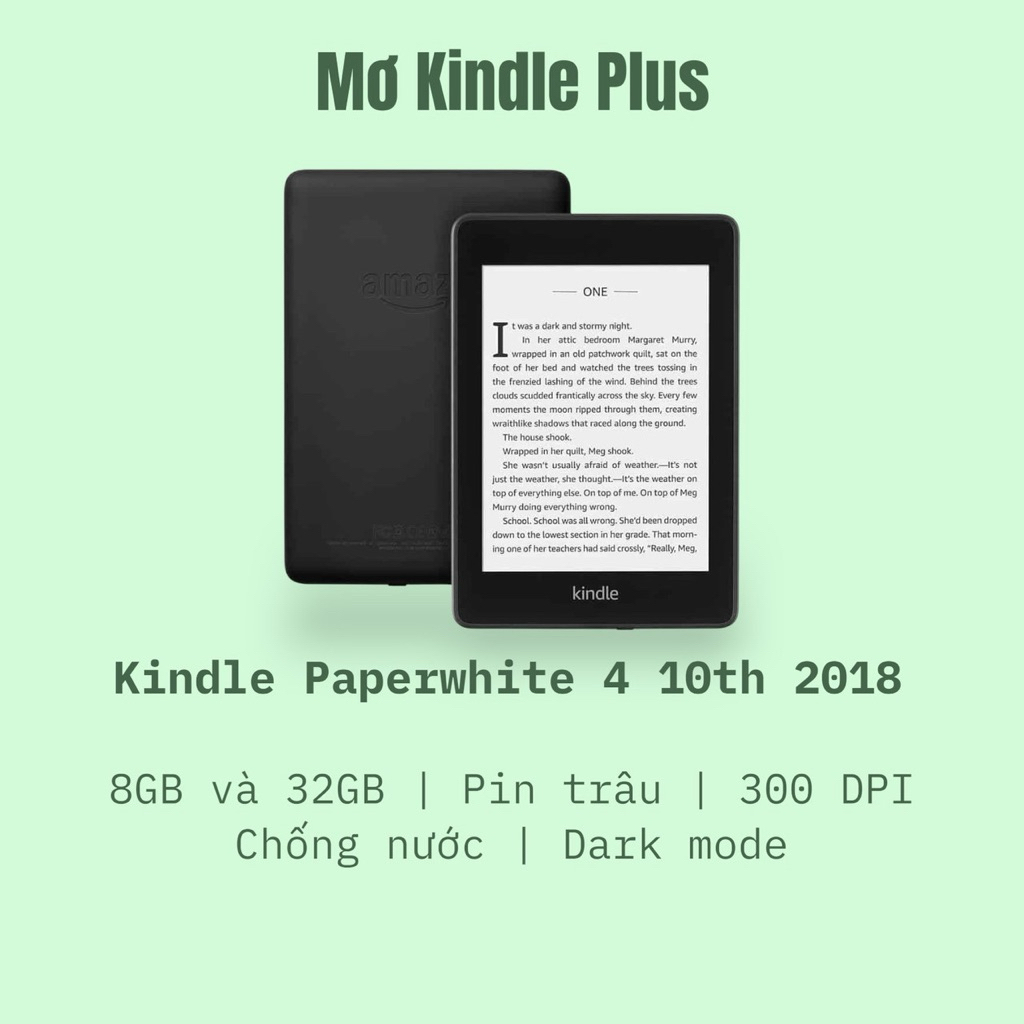 [Hoả tốc HCM] Máy đọc sách Kindle Paperwhite 4 tặng ốp