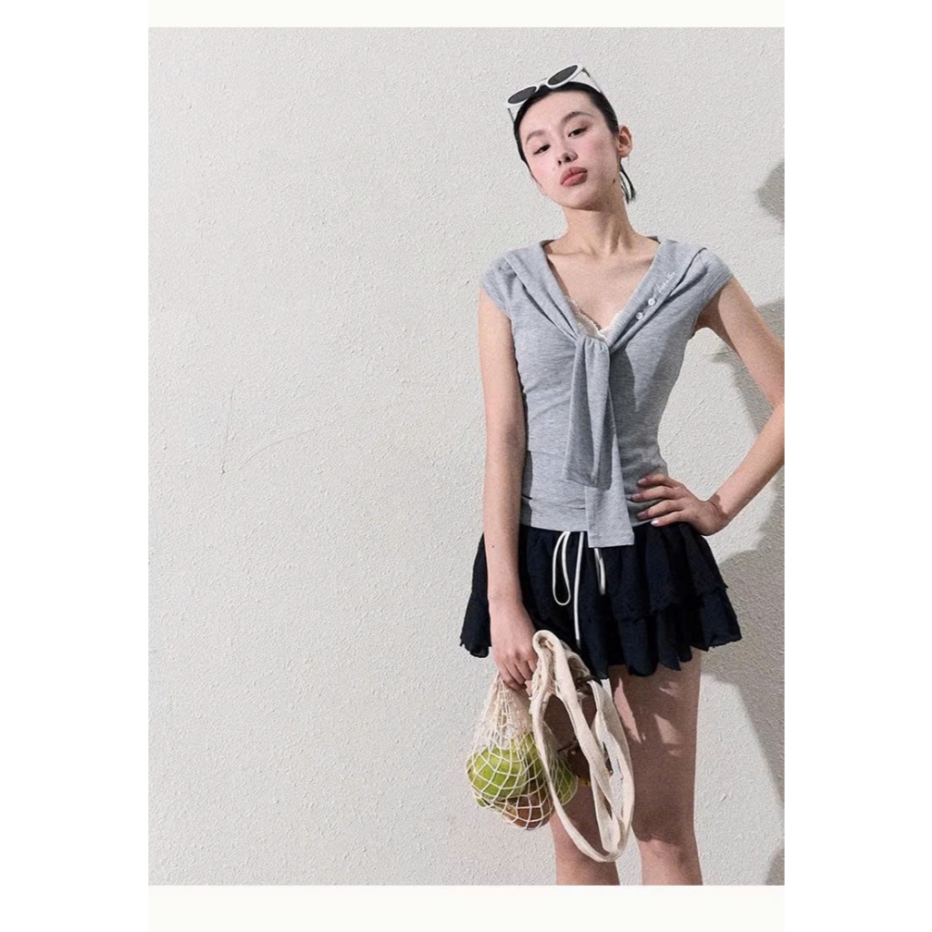 [OAKMOO]  Áo thun ngắn tay - màu xám