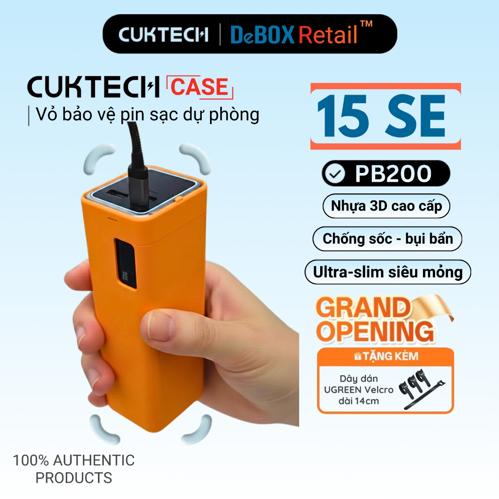 Vỏ Bảo Vệ Sạc Dự Phòng Cuktech 15 SE [PB200] | Chống trầy xước | Siêu mỏng | Chất liệu nhựa in 3D ca